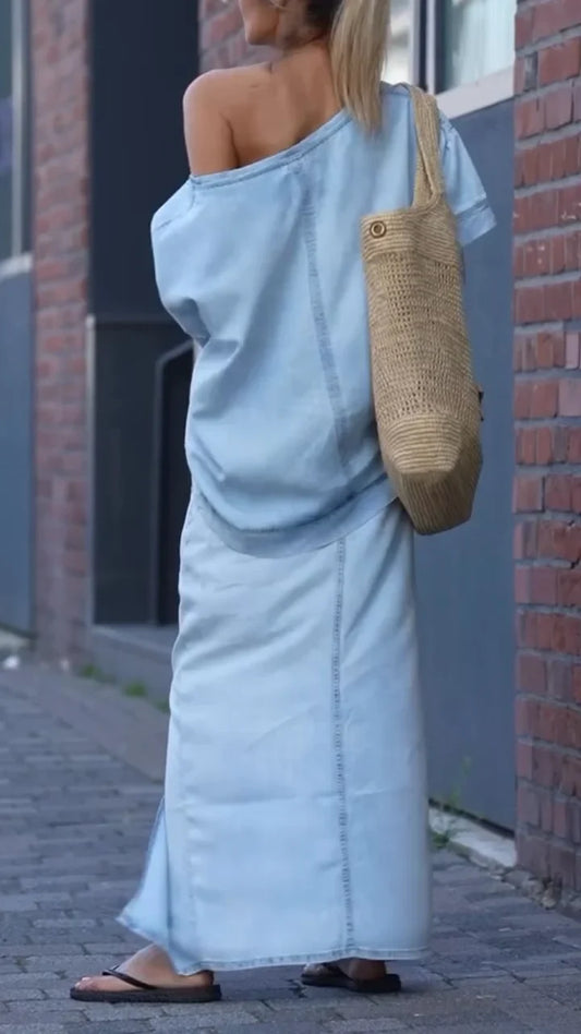 Sieviešu džinsa brīvā laika kostīms