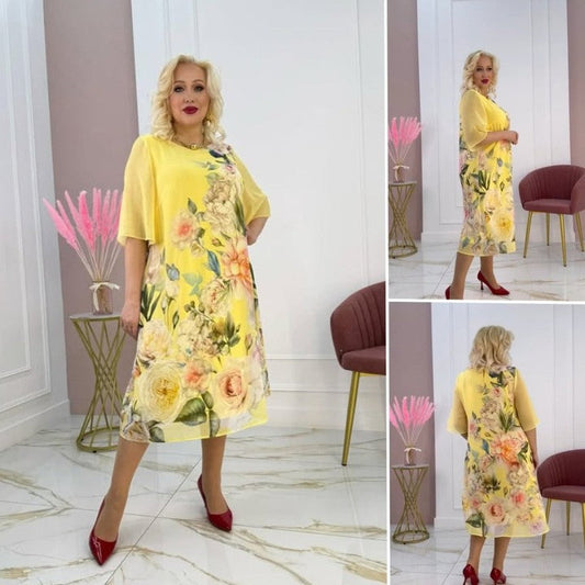 Vasaras kleita sievietēm ar ziedu rakstu