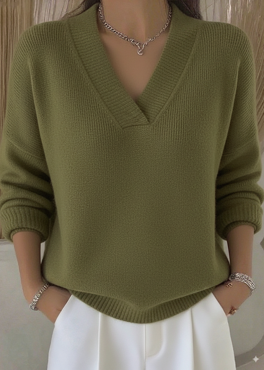 Rudens sieviešu ikdienas vienkrāsains džemperis