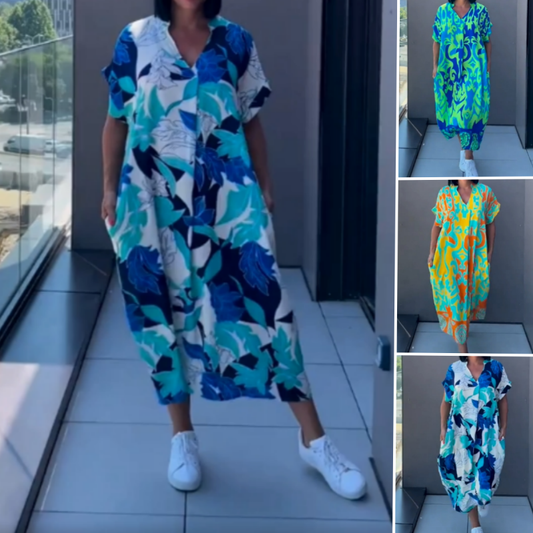 Sieviešu brīvā laika eleganta apģērba kleita ar rakstu