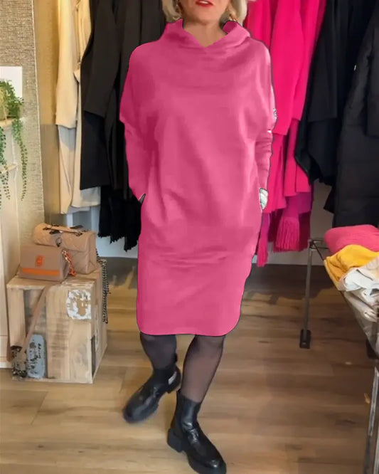 Garš džemperis ar kapuci un kabatām