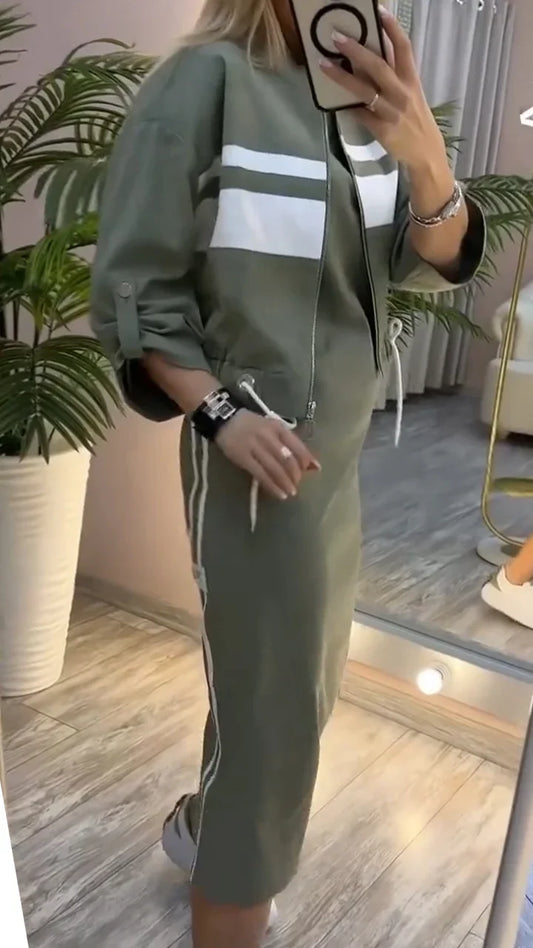 Rudens kleitas un žaketes komplekts