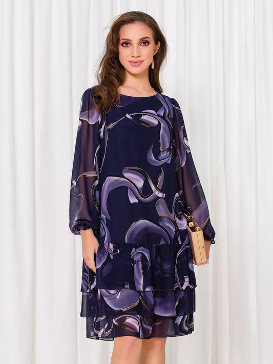 Eleganta kleita ar volānām piedurknēm