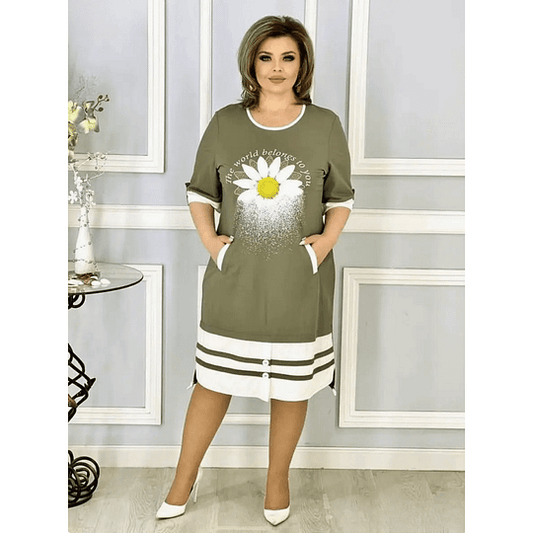 Eleganta kleita ar ziedu apdruku