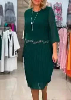 Sieviešu eleganta, krokota, elpojoša kleita