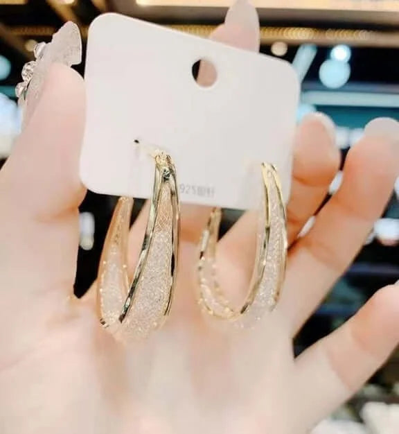 Varšavas auskari ar vara un kristāliem