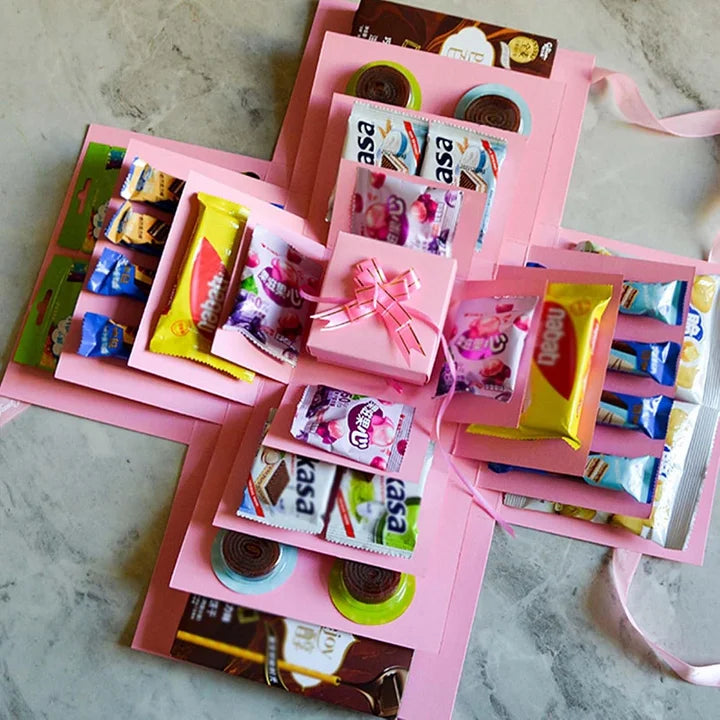 Radoša Ziemassvētku dāvanu kaste: 5 līmeņu pārsteiguma dāvanu kaste ar lenti