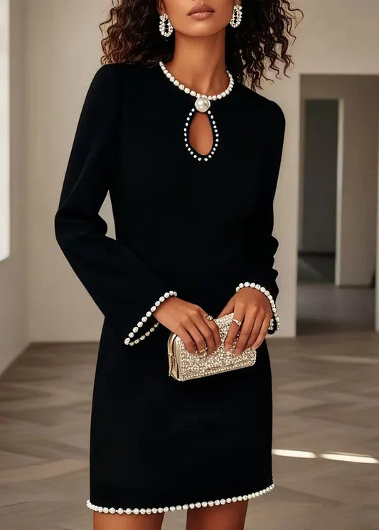 Stilīga, taisna piegriezuma kleita ar garām piedurknēm