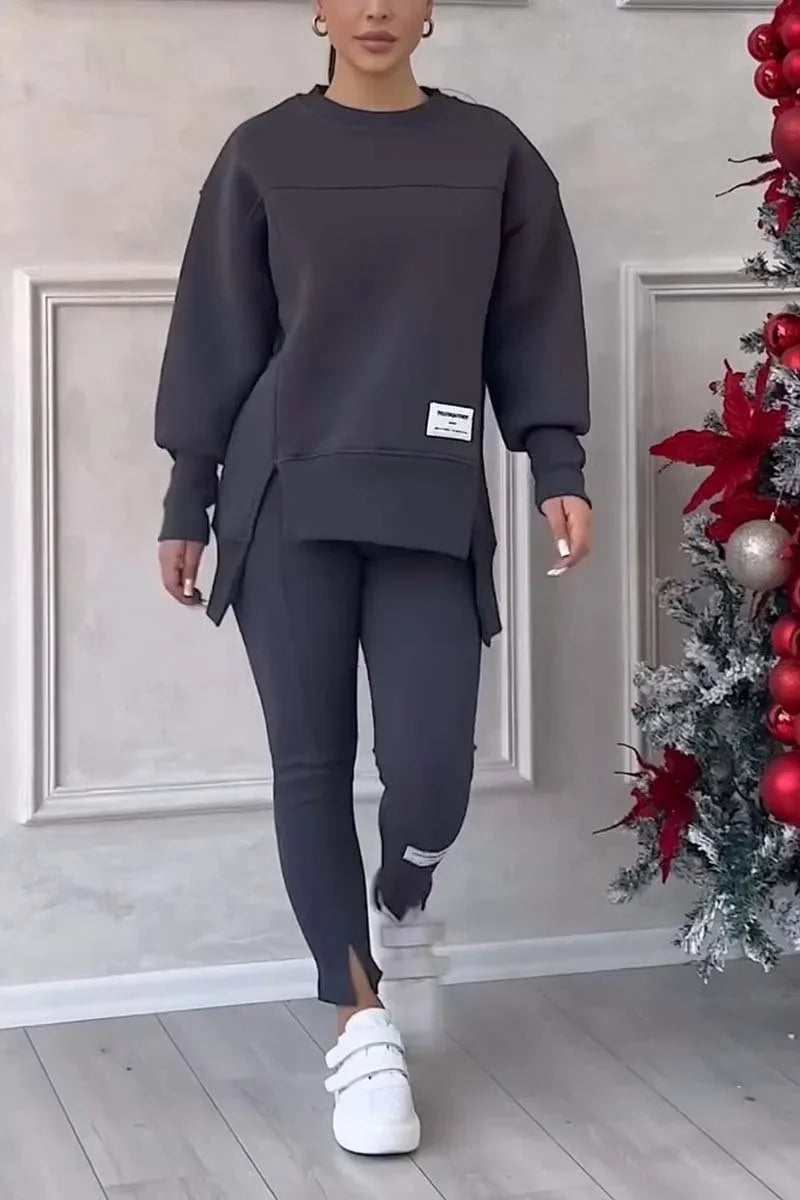 Kokvilnas divdaļīgs brīvdienu komplekts sievietēm