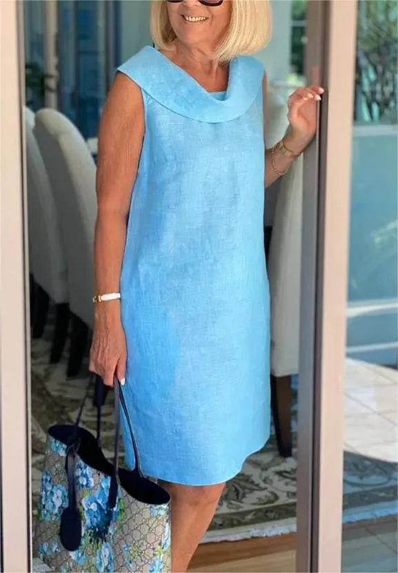 Elegant kleita no lina un kokvilnas