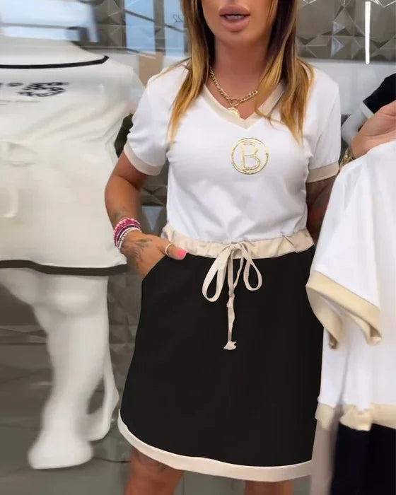 Sieviešu viegla vasaras kleita ar īsām piedurknēm