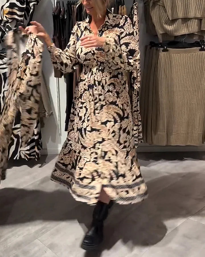 Rudens kleita ar modernu rakstu