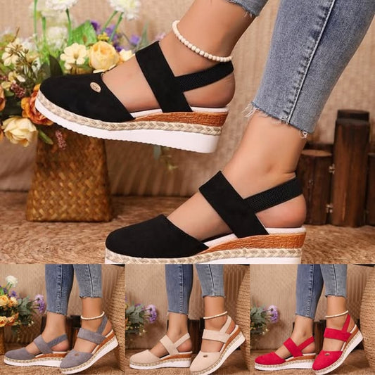 Vienkrāsainas sieviešu čības ar elastīgu siksniņu