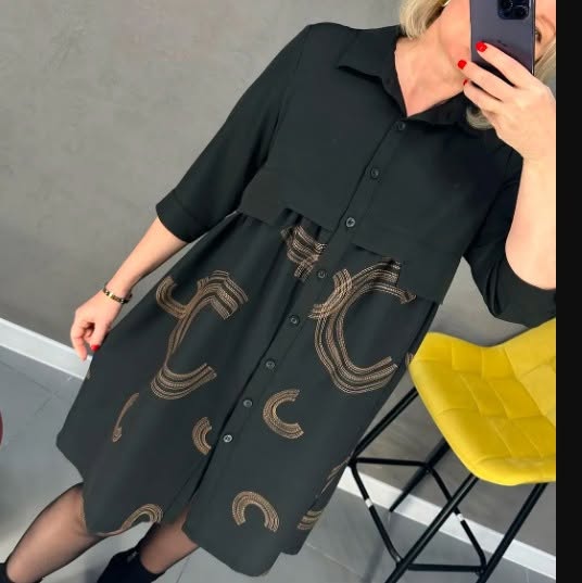 Izcila stila melna kleita