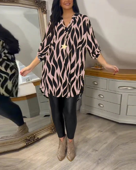 Brīva silueta krekls ar garām piedurknēm