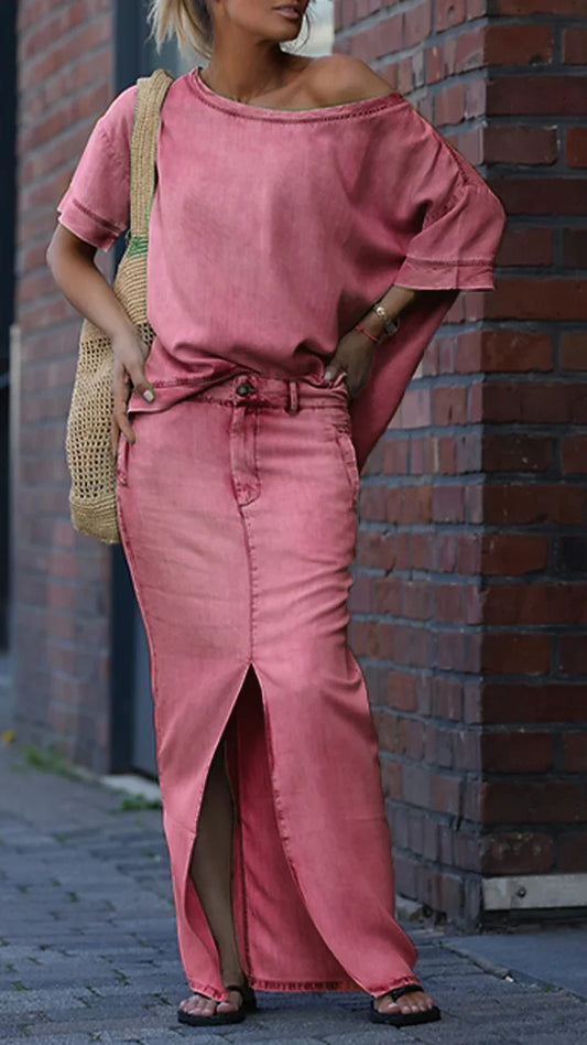 Sieviešu džinsa brīvā laika kostīms