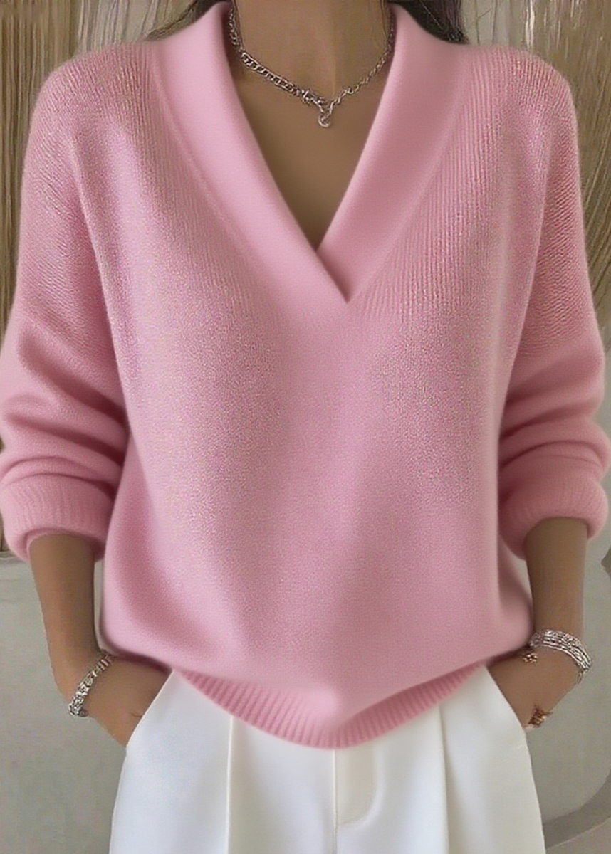 Rudens sieviešu ikdienas vienkrāsains džemperis