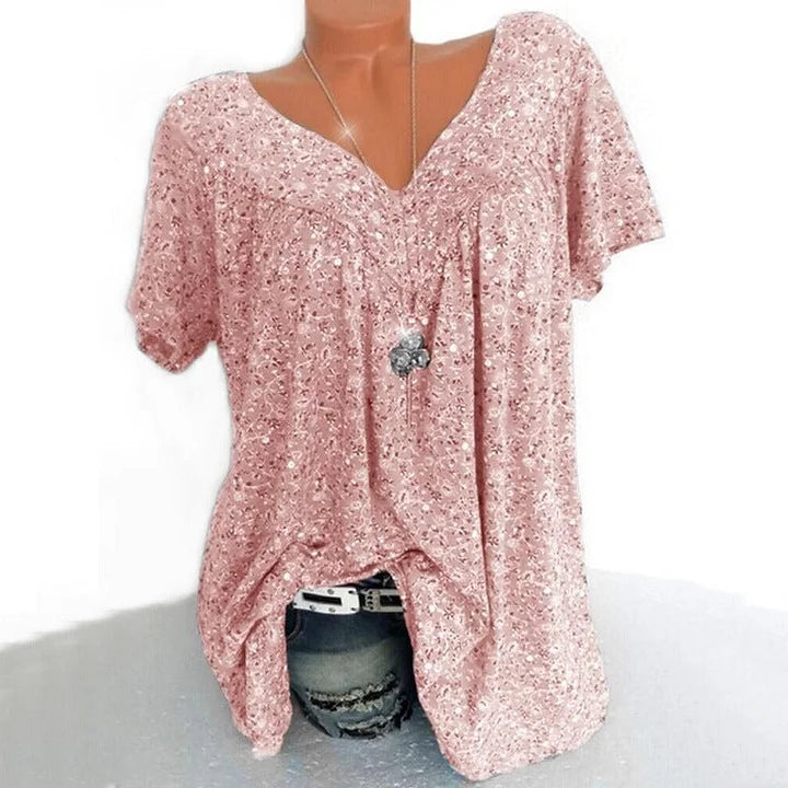Ērti T-krekli ar ziedu apdruku