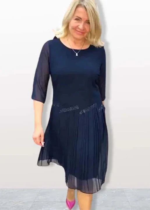 Sieviešu eleganta, krokota, elpojoša kleita