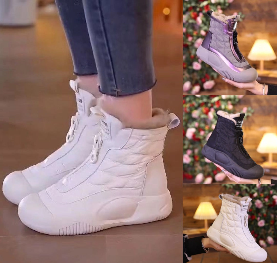 Silti zābaki sievietēm ar kažokādu un rāvējslēdzēju