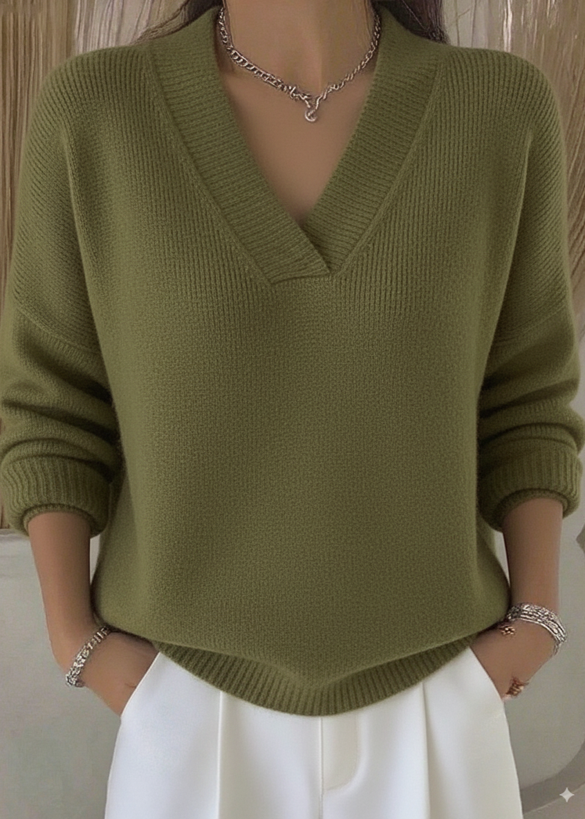 Rudens sieviešu ikdienas vienkrāsains džemperis