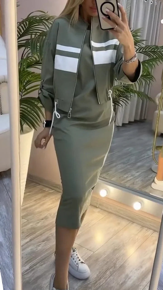 Rudens kleitas un žaketes komplekts