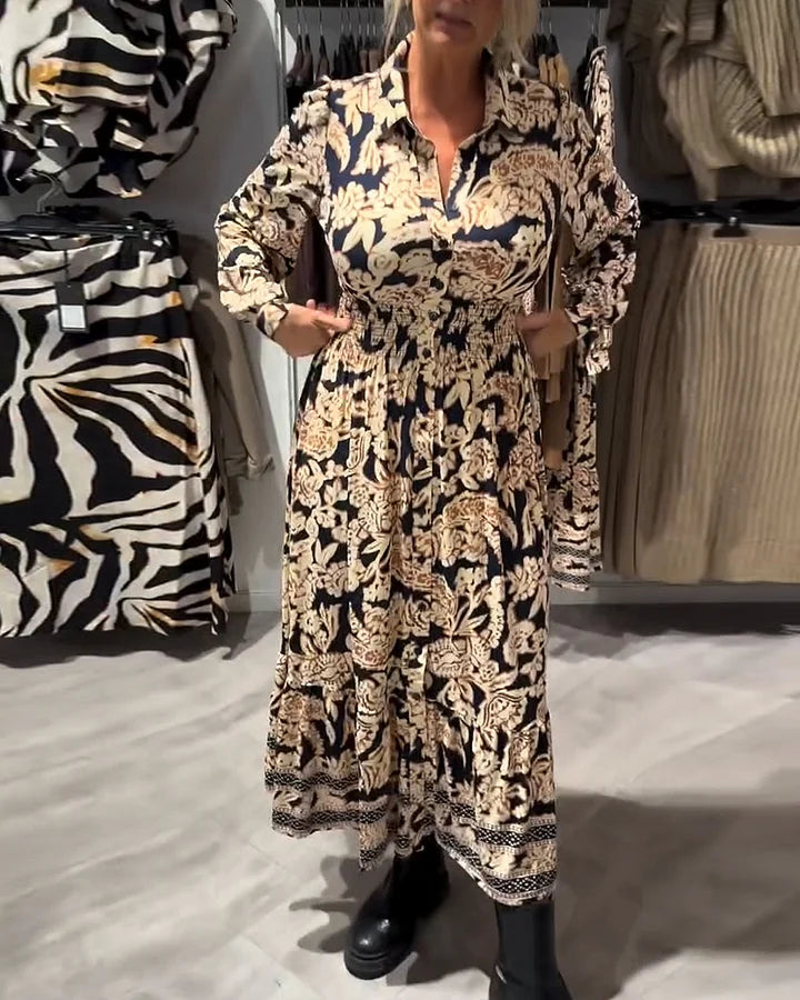 Rudens kleita ar modernu rakstu