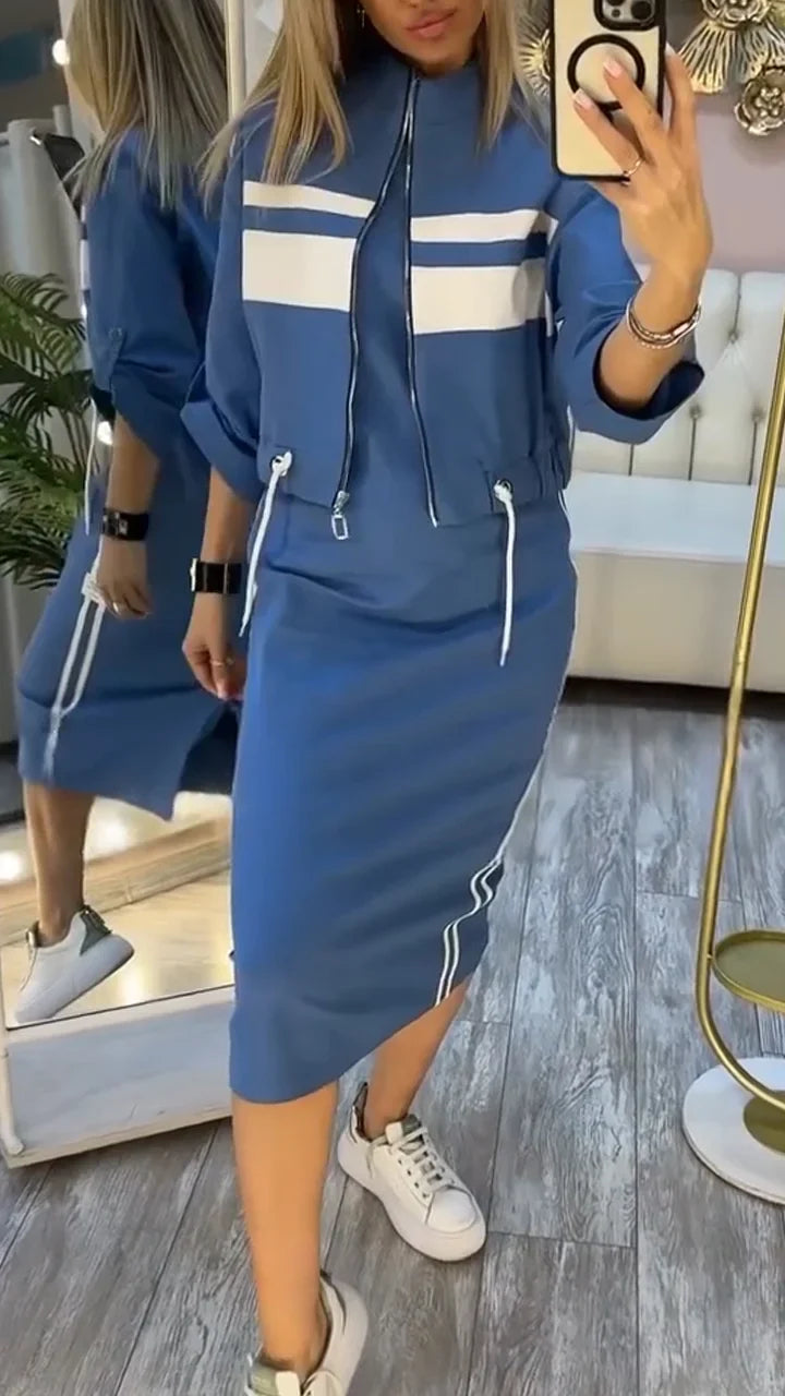 Rudens kleitas un žaketes komplekts