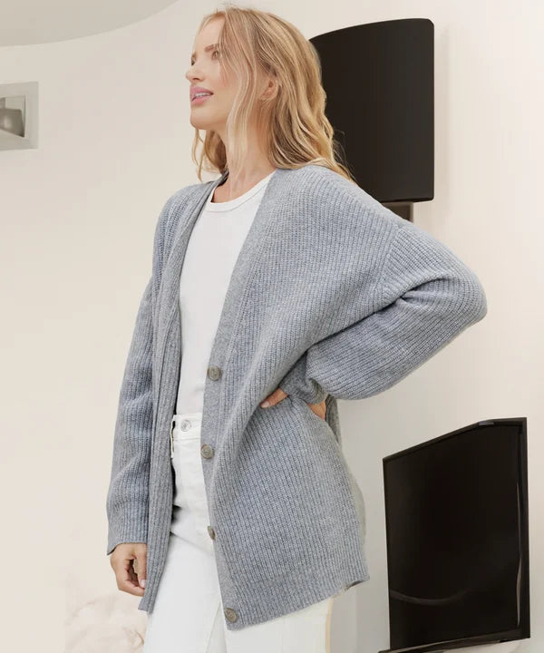 Kaschmir-Kokon-Strickjacke