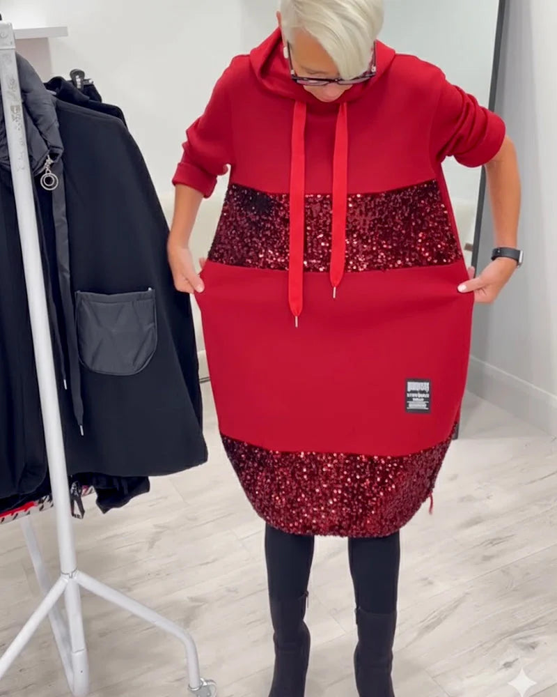 Ērta, modes kleita ar kapuci