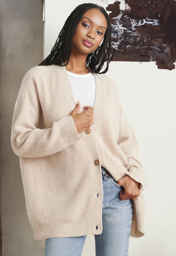 Kaschmir-Kokon-Strickjacke