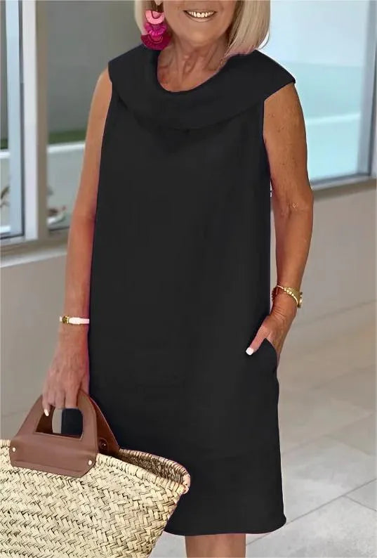Elegant kleita no lina un kokvilnas