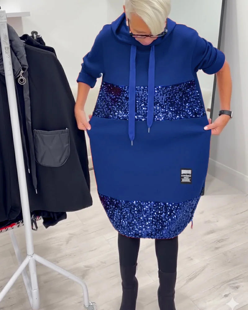 Ērta, modes kleita ar kapuci