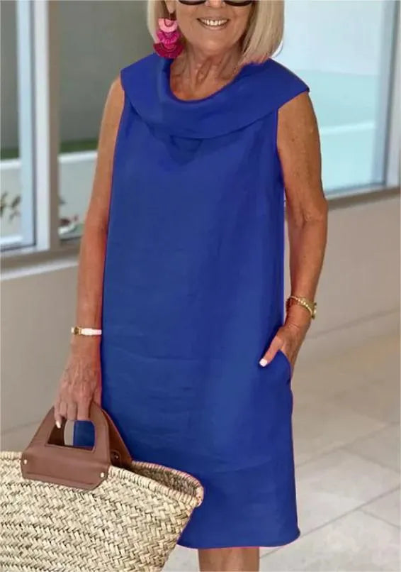 Elegant kleita no lina un kokvilnas