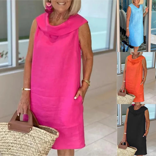 Elegant kleita no lina un kokvilnas