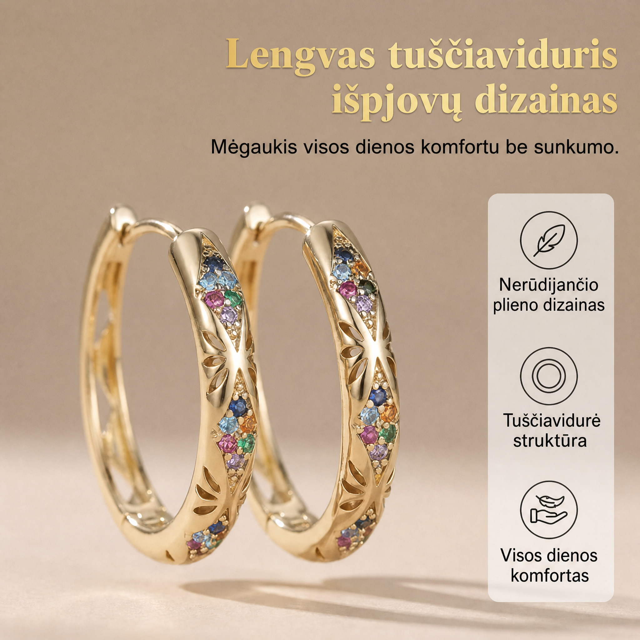 Mirdzošas kubiskā cirkonija stīpu auskari