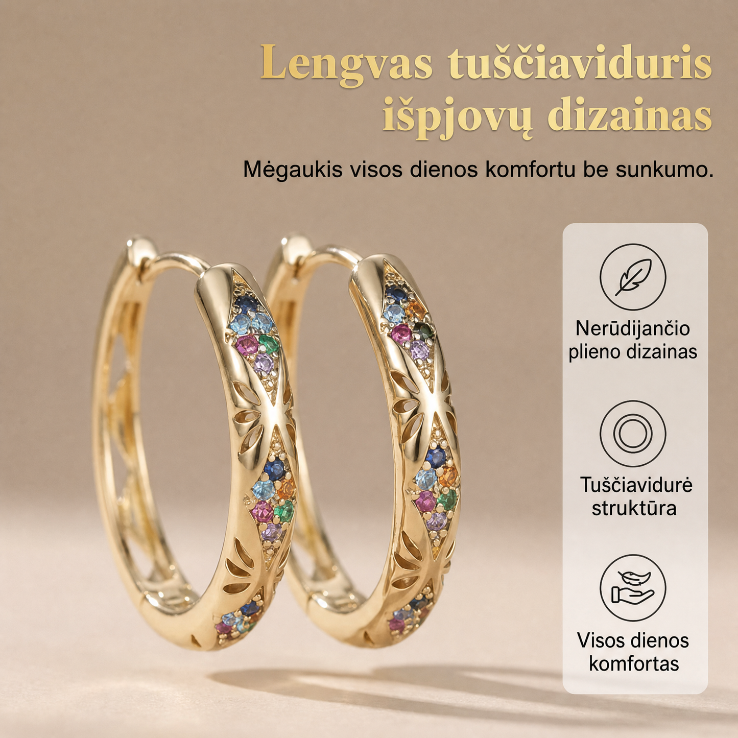 Mirdzošas kubiskā cirkonija stīpu auskari