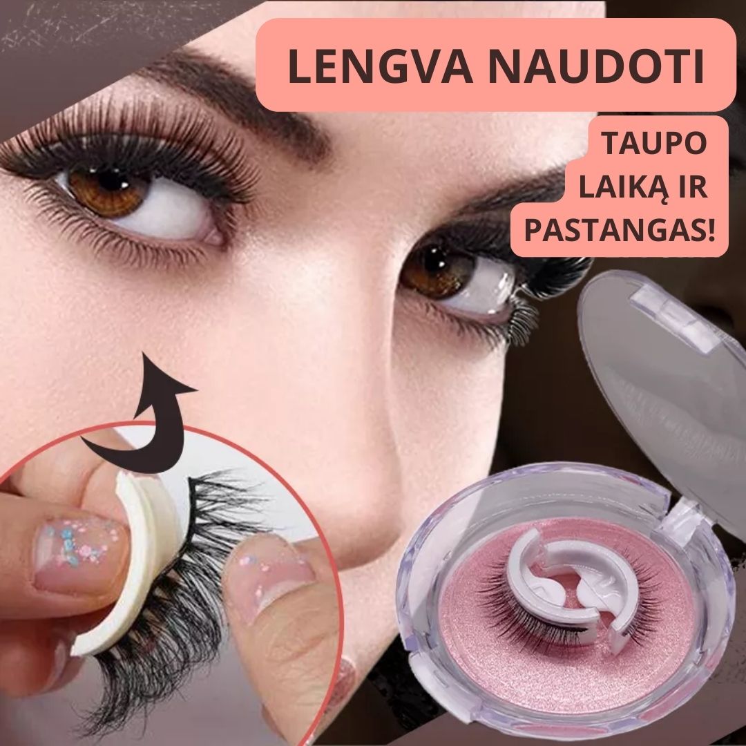 Neperšlampamos, lipnios, daugkartinio naudojimo dirbtinės blakstienos - prekinis.lt