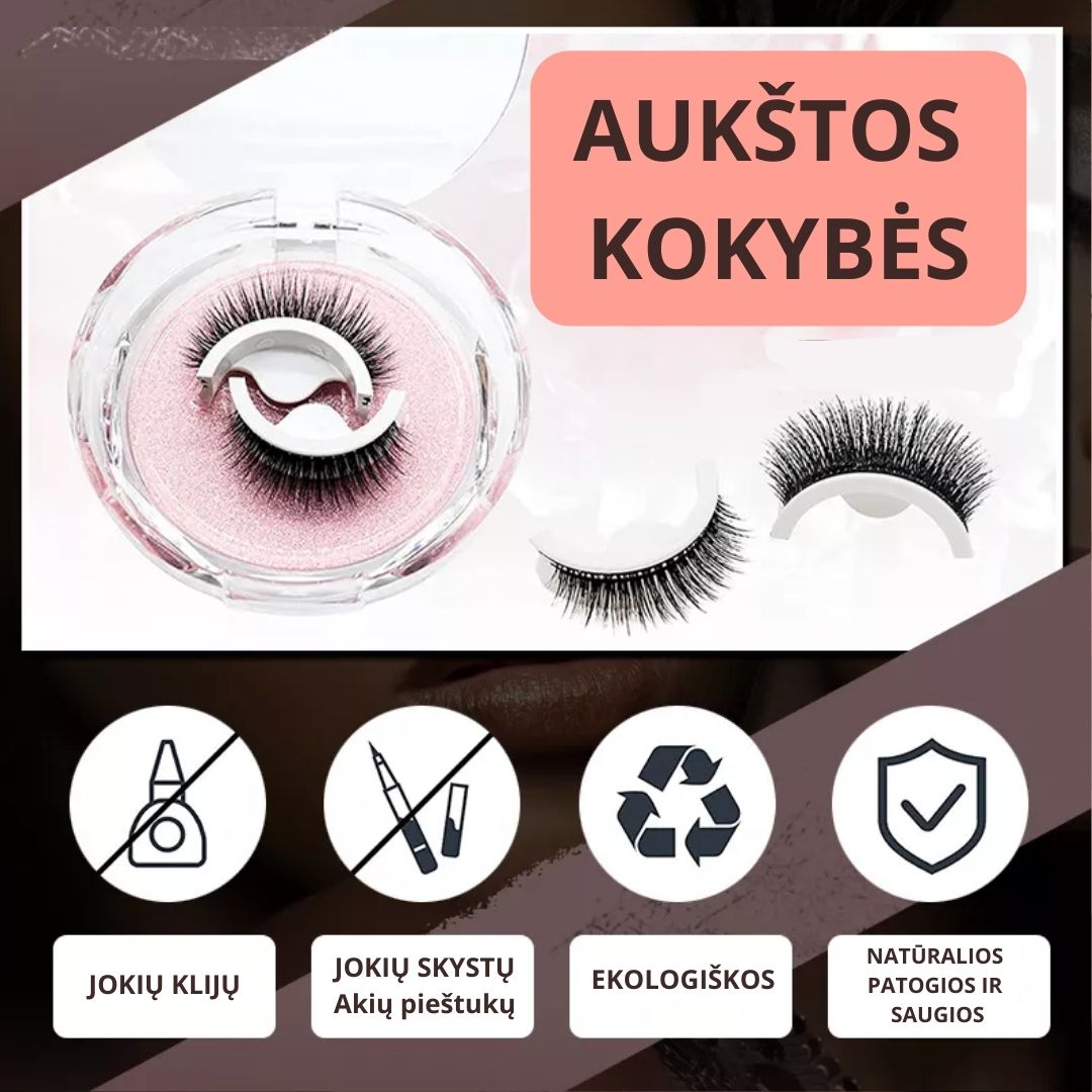 Neperšlampamos, lipnios, daugkartinio naudojimo dirbtinės blakstienos - prekinis.lt