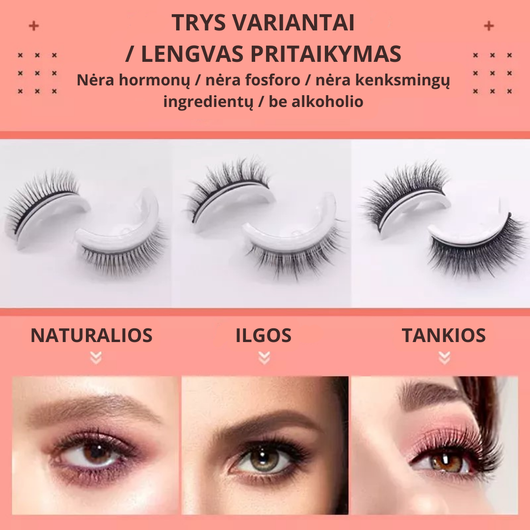 Neperšlampamos, lipnios, daugkartinio naudojimo dirbtinės blakstienos - prekinis.lt