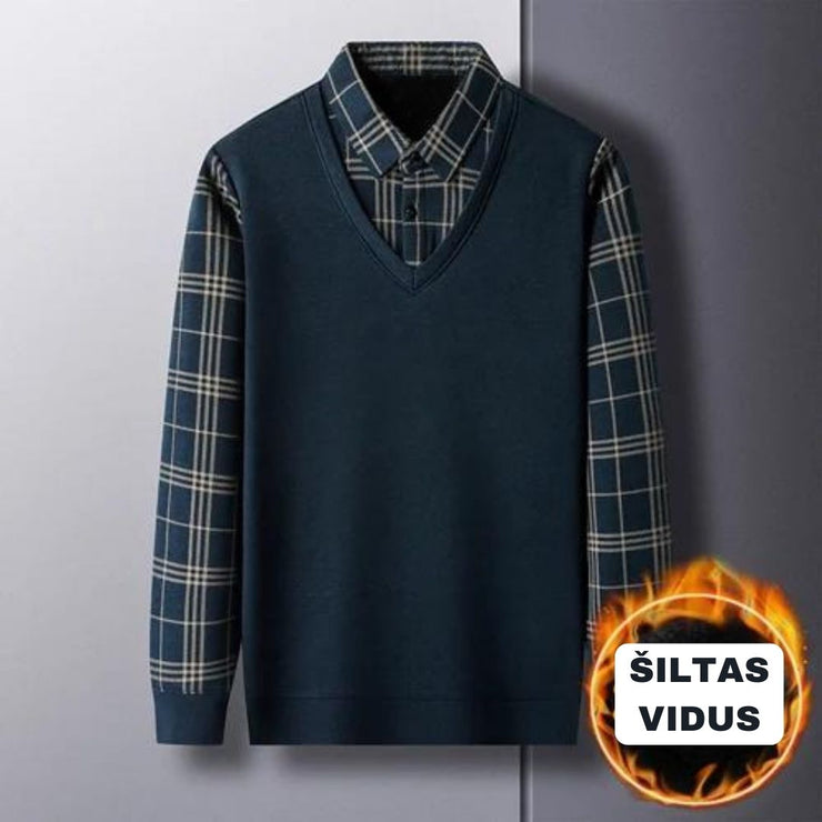 Vyriškas termo megztinis su dvigubu pamušalu iš vidaus - prekinis.lt