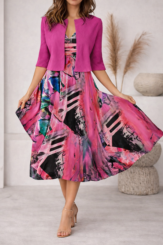 Bezpiedurkņu kleita un īss kardigans