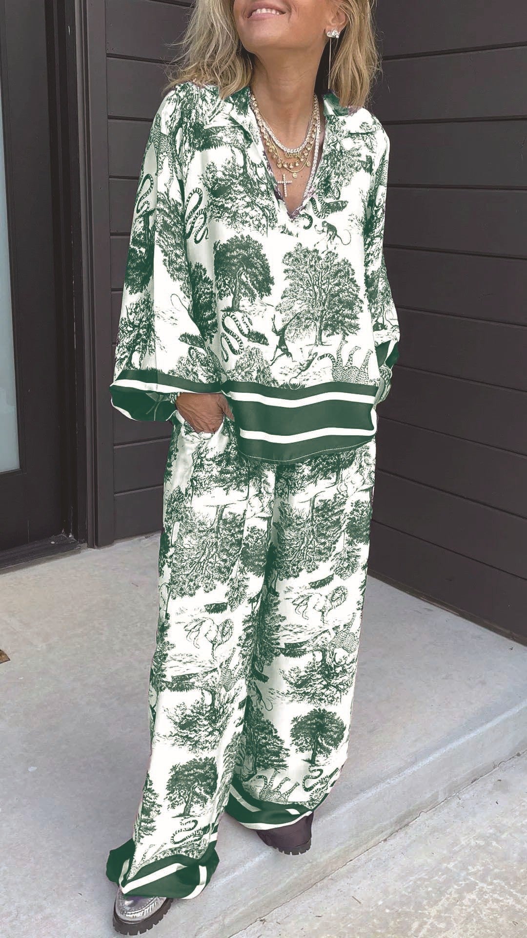 Ikdienas uzvalks ar garām piedurknēm