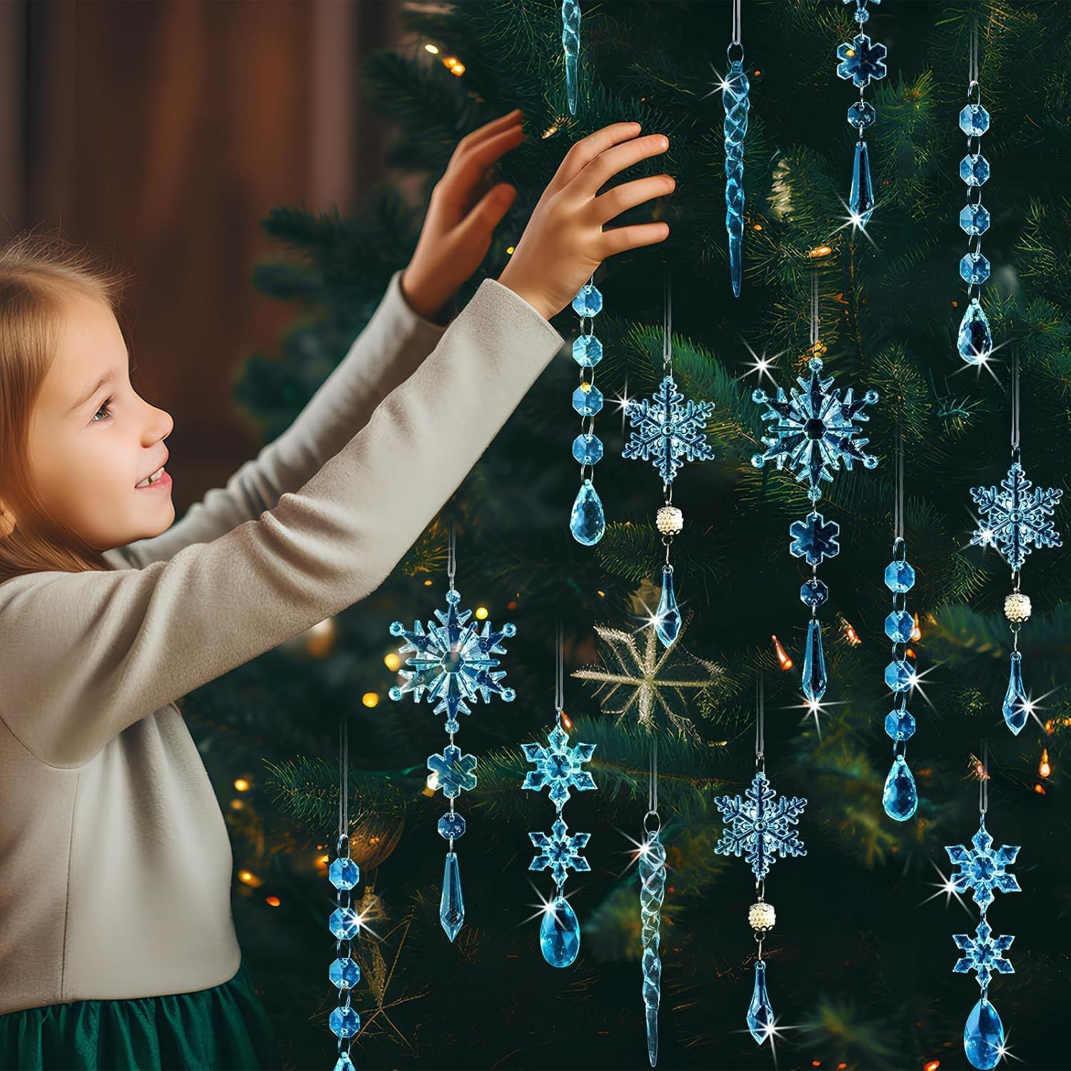 🎄Svētku izpārdošana🔥18 akrila eglīšu rotājumi