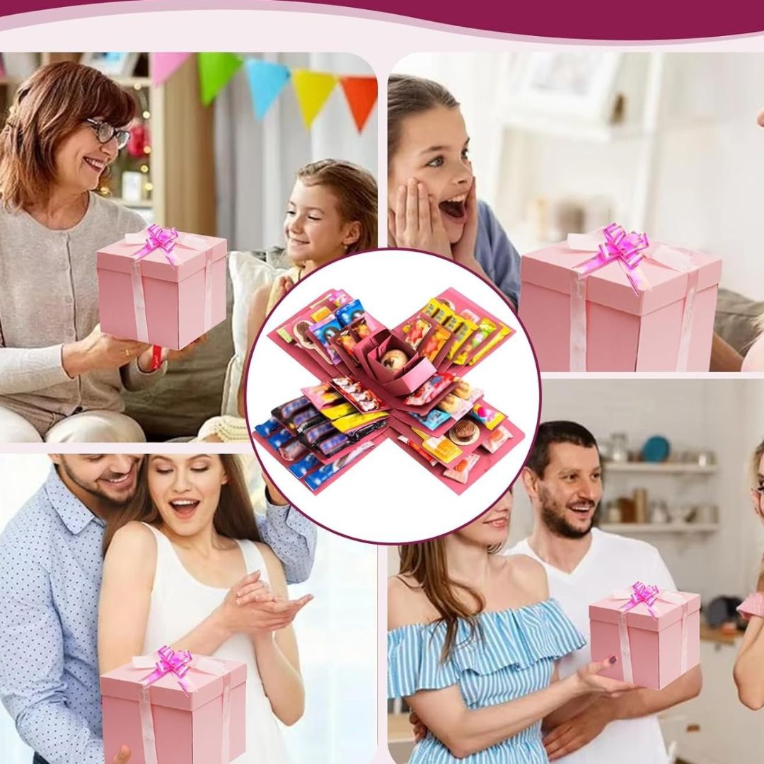 Radoša Ziemassvētku dāvanu kaste: 5 līmeņu pārsteiguma dāvanu kaste ar lenti