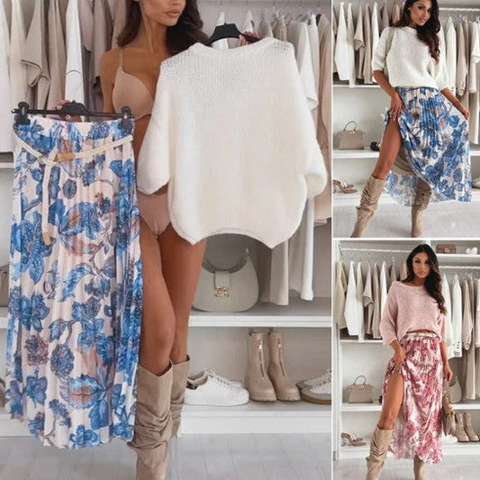 Divu daļu komplekts ar džemperi un svārkiem