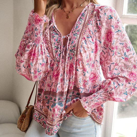 Sieviešu moderns krekls ar garām piedurknēm