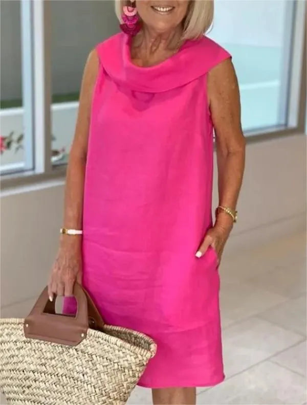Elegant kleita no lina un kokvilnas