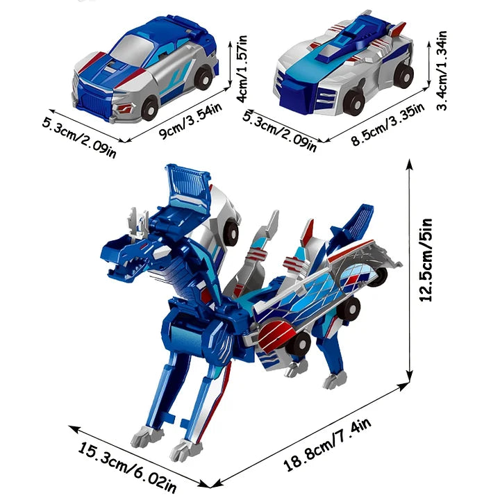Transformer 2 in 1: dinozaurs un sacīkšu auto bērniem