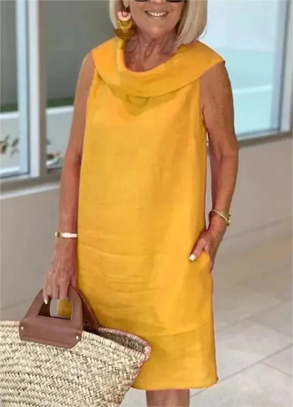 Elegant kleita no lina un kokvilnas